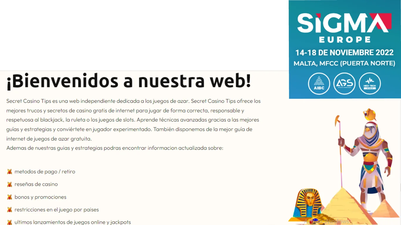 SCT selected to win SiGMA Europe Picth Secret Casino Tips seleccionada para ganar el SiGMA Europe Pich SCT selected to win SiGMA Europe Picth