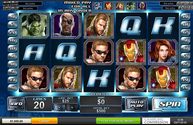 Superhéroes en los slots.